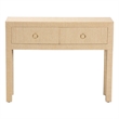 bali & pari Noah Grasscloth 2-Drawer Console Table Woven Texture Light Brown
