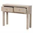 bali & pari Noah Grasscloth 2-Drawer Console Table Woven Texture Beige