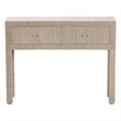 bali & pari Noah Grasscloth 2-Drawer Console Table Woven Texture Beige