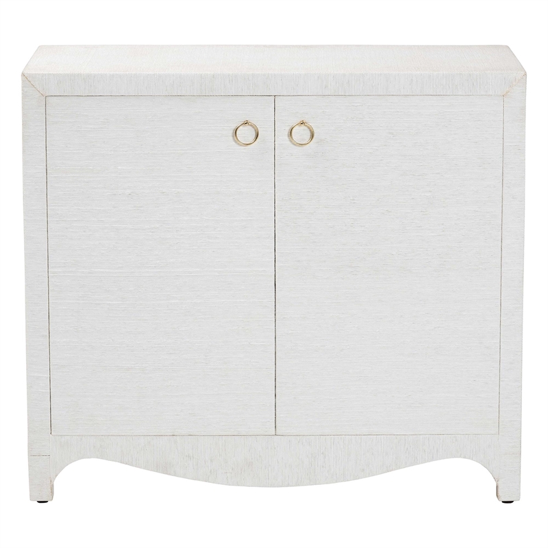 bali & pari Ximena Grasscloth Storage Cabinet 2-Door Woven Accent Cabinet
