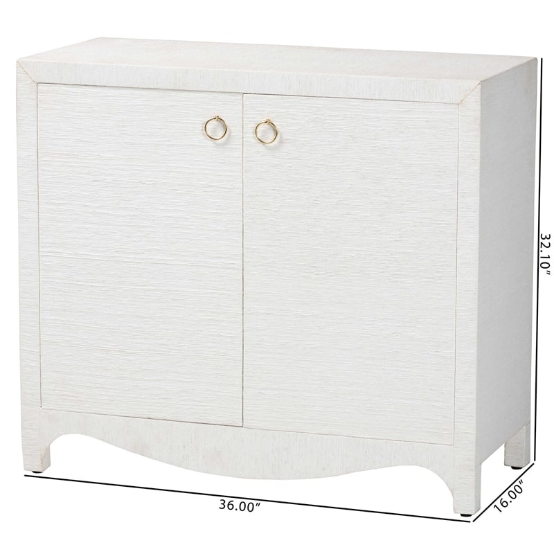 bali & pari Ximena Grasscloth Storage Cabinet 2-Door Woven Accent Cabinet