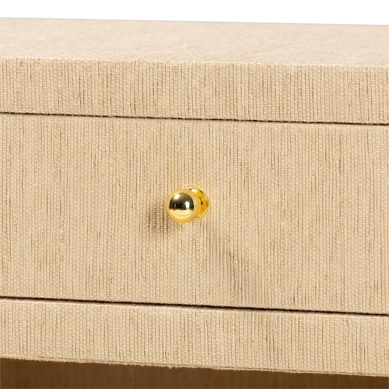 bali & pari William Grasscloth 1-Drawer Nightstand with Open Shelves