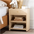 bali & pari William Grasscloth 1-Drawer Nightstand with Open Shelves