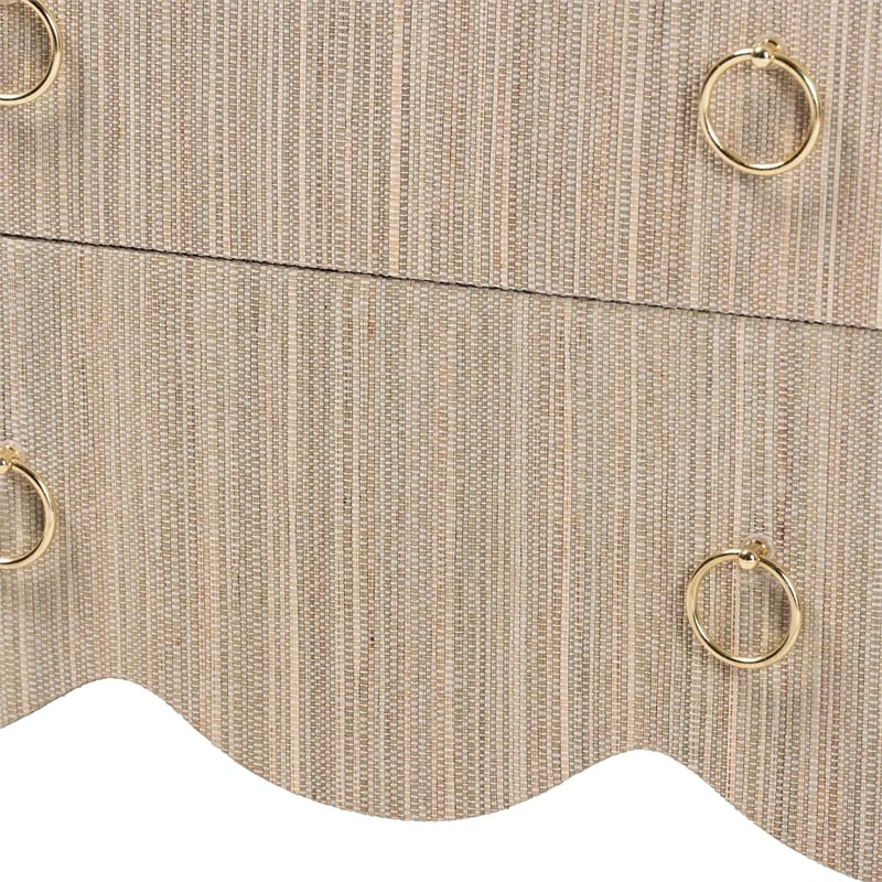 bali & pari Umika Grasscloth Nightstand with Scalloped Base