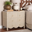 bali & pari Umika Grasscloth Nightstand with Scalloped Base