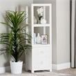 bali & pari Xavier Grasscloth Tall Storage Cabinet Woven Accent Tower Bookcase