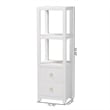 bali & pari Xavier Grasscloth Tall Storage Cabinet Woven Accent Tower Bookcase