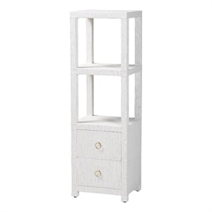 bali & pari Xavier Grasscloth Tall Storage Cabinet Woven Accent Tower Bookcase