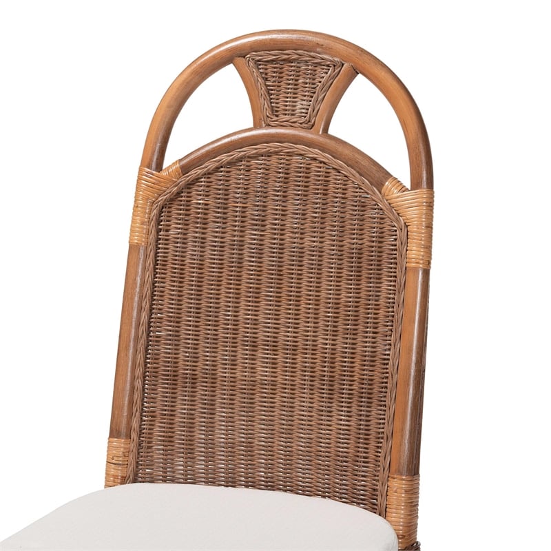 bali & pari Raya Natural Rattan Dining Chair Handcrafted Wicker Accent Chair