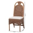bali & pari Raya Natural Rattan Dining Chair Handcrafted Wicker Accent Chair