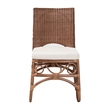 bali & pari Rivan Natural Rattan Dining Chair Handcrafted Wicker Accent Chair