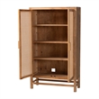 bali & pari Sibu Storage Cabinet with Rattan Doors - Tall Accent Cabinet