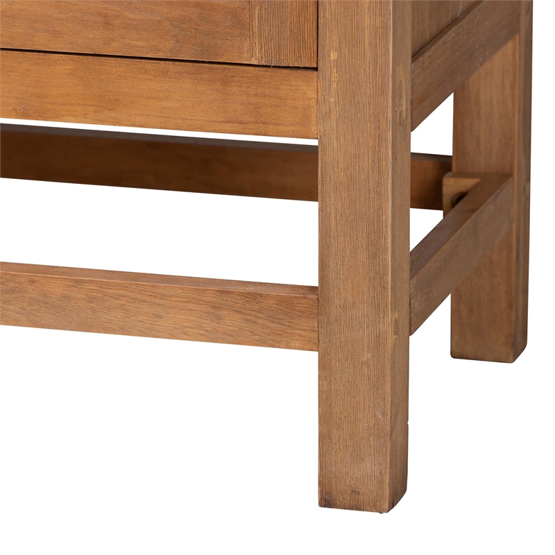 bali & pari Sibu Storage Cabinet with Rattan Doors - Tall Accent Cabinet