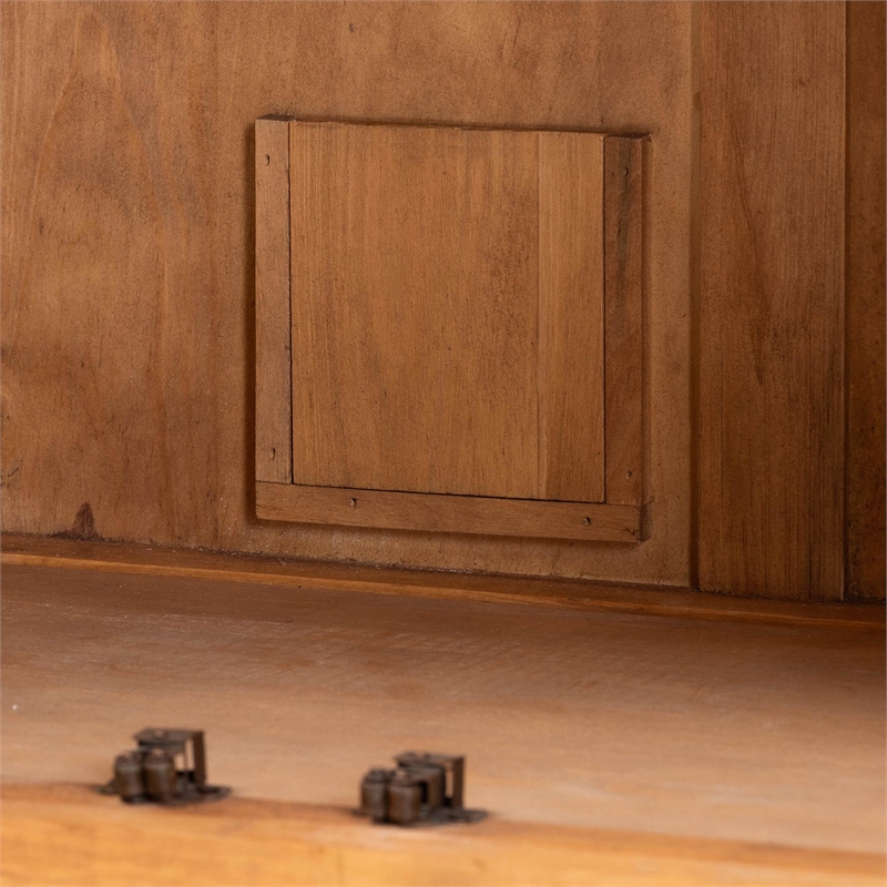 bali & pari Sibu Storage Cabinet with Rattan Doors - Tall Accent Cabinet