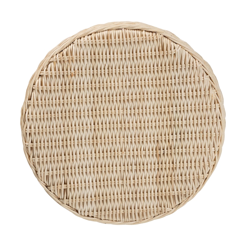 bali & pari Sarna Natural Rattan End Table Handwoven Wicker Accent Table