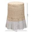 bali & pari Sarna Natural Rattan End Table Handwoven Wicker Accent Table