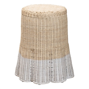 bali & pari Sarna Natural Rattan End Table Handwoven Wicker Accent Table