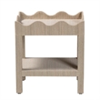bali & pari Sebastian Grasscloth Scalloped End Table 2-Tier Accent Table Beige
