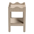 bali & pari Sebastian Grasscloth Scalloped End Table 2-Tier Accent Table Beige