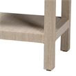 bali & pari Sebastian Grasscloth Scalloped End Table 2-Tier Accent Table Beige