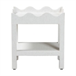 bali & pari Sebastian Grasscloth Scalloped End Table 2-Tier Accent Table White