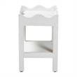 bali & pari Sebastian Grasscloth Scalloped End Table 2-Tier Accent Table White