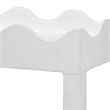 bali & pari Sebastian Grasscloth Scalloped End Table 2-Tier Accent Table White