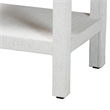 bali & pari Sebastian Grasscloth Scalloped End Table 2-Tier Accent Table White