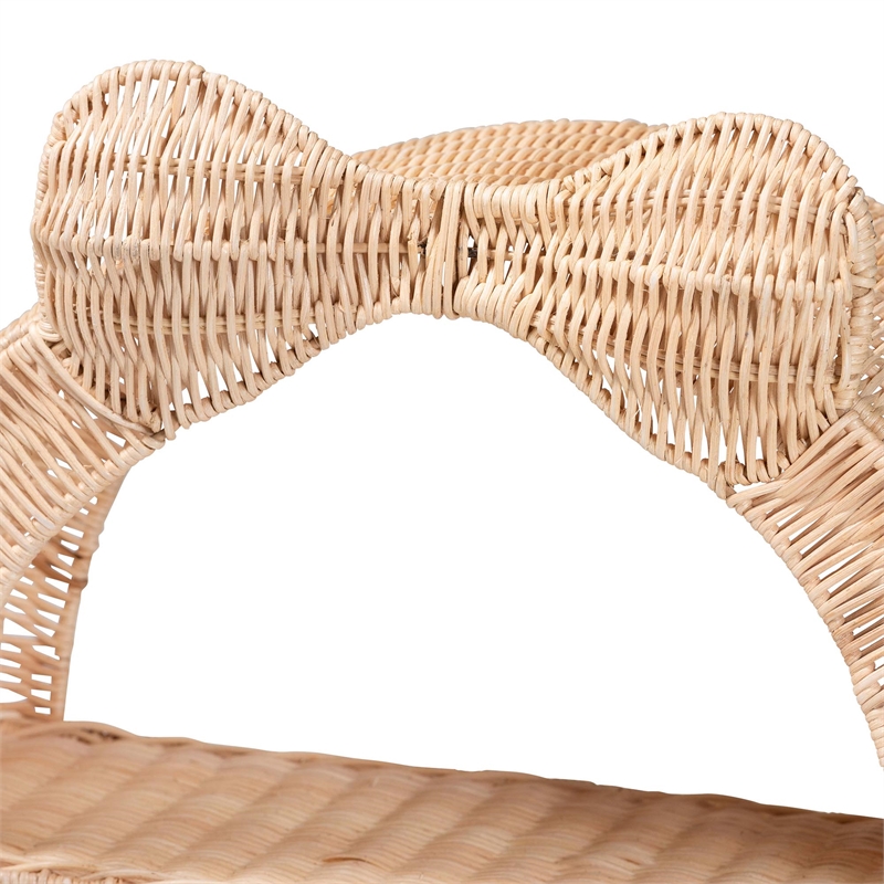 bali & pari Creusa Natural Rattan Wall Shelf 3-Tier Decorative Storage Rack