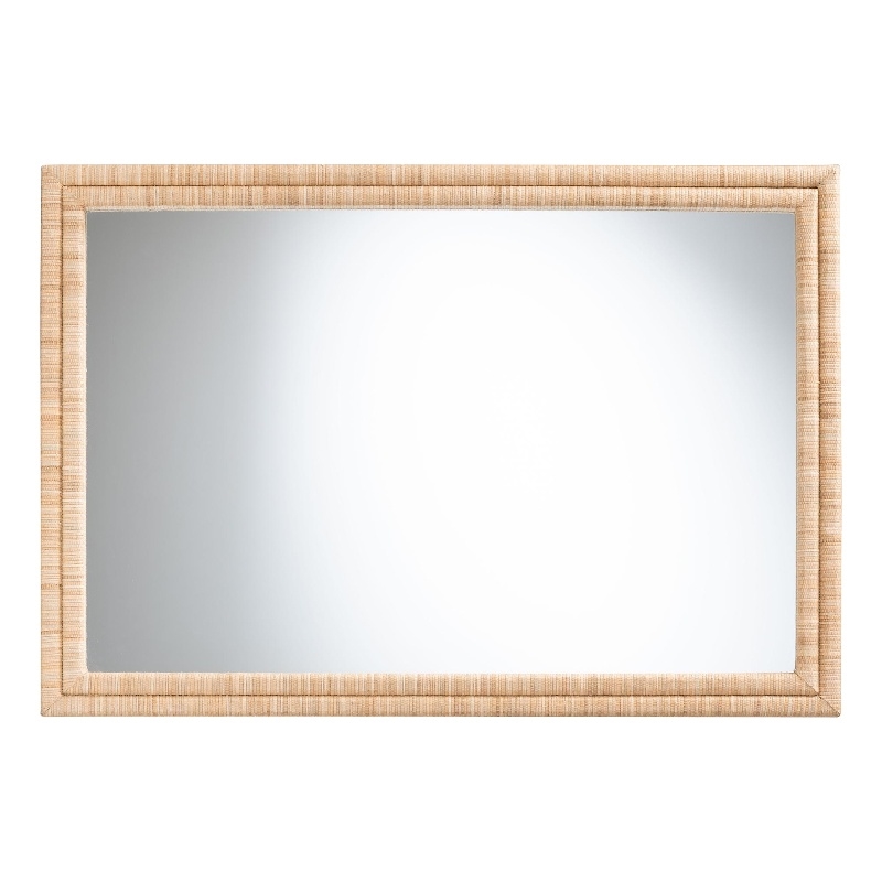 bali & pari Canan Grasscloth Wall Mirror Handwoven Rectangle Frame Accent Mirror