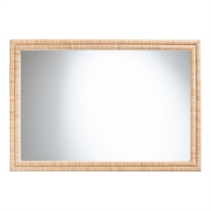 bali & pari Canan Grasscloth Wall Mirror Handwoven Rectangle Frame Accent Mirror