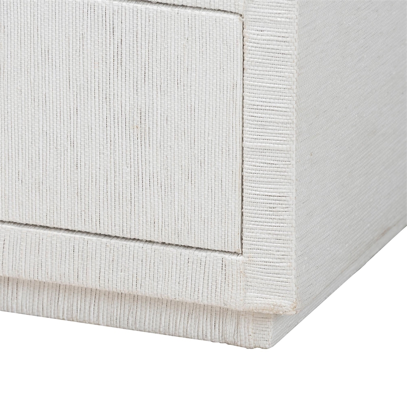 bali & pari Kai Grasscloth End Table 2-Drawer Accent Table or Nightstand