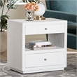 bali & pari Kai Grasscloth End Table 2-Drawer Accent Table or Nightstand