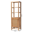 bali & pari Sibu Storage Cabinet with Rattan Door Tall Accent Display Tower
