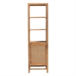 bali & pari Sibu Storage Cabinet with Rattan Door Tall Accent Display Tower