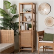 bali & pari Sibu Storage Cabinet with Rattan Door Tall Accent Display Tower