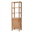 bali & pari Sibu Storage Cabinet with Rattan Door Tall Accent Display Tower