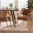 bali & pari Tara 2-Piece Natural Rattan Dining Chair Handwoven Wicker Armchair