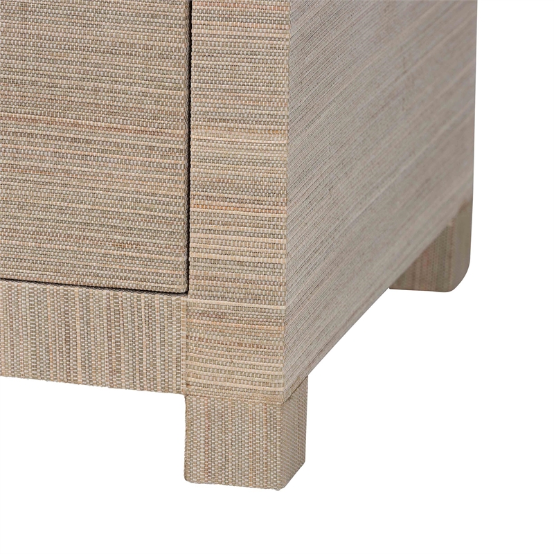 bali & pari Halen Natural Grasscloth Storage Cabinet Two-Door Console Storage