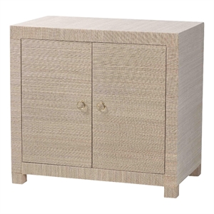 bali & pari Halen Natural Grasscloth Storage Cabinet Two-Door Console Storage