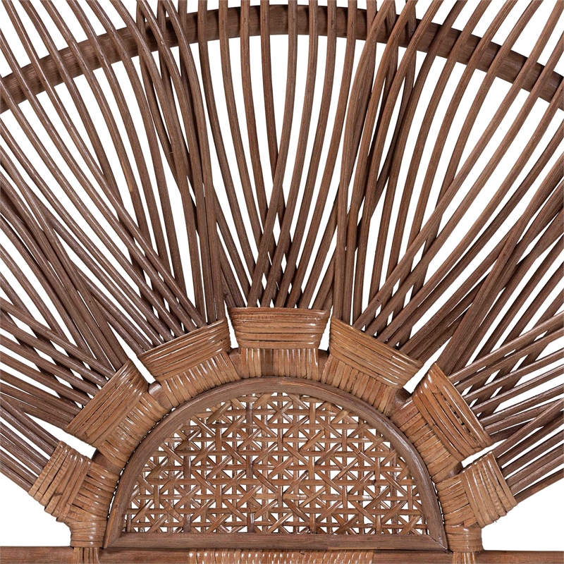 bali & pari Jasmine Natural Rattan Headboard with Sunburst Design King