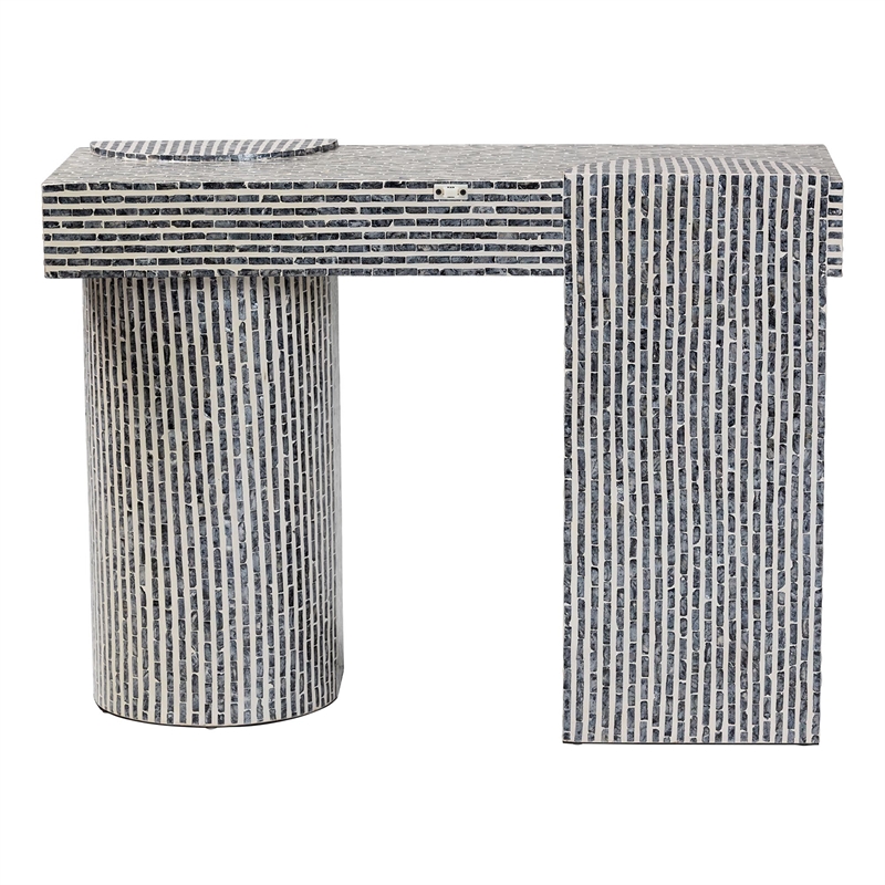 bali & pari Tawana Capiz Shell Console Table with Geometric Pattern