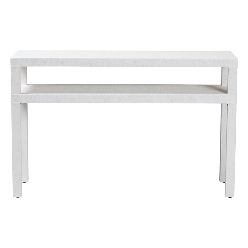 bali & pari Gale Natural Grasscloth Console Table Two-Tier Entryway Table