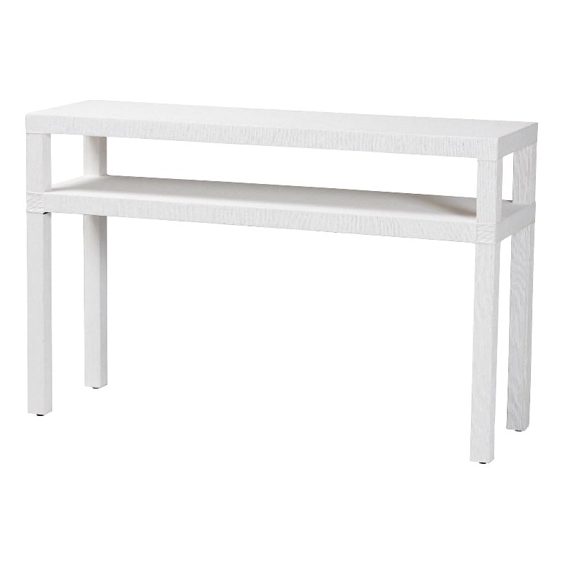 bali & pari Gale Natural Grasscloth Console Table Two-Tier Entryway Table