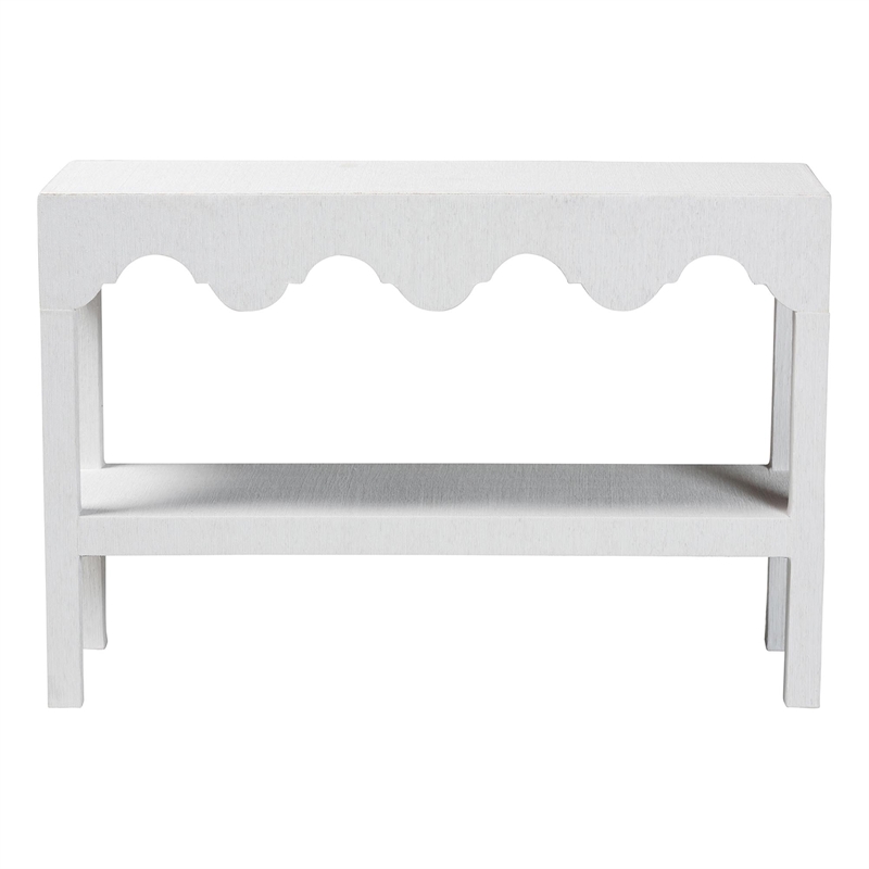 bali & pari Nolan Natural Grasscloth Console Table Two-Tier Entryway Table