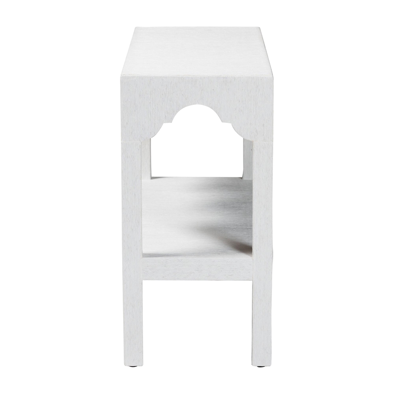 bali & pari Nolan Natural Grasscloth Console Table Two-Tier Entryway Table