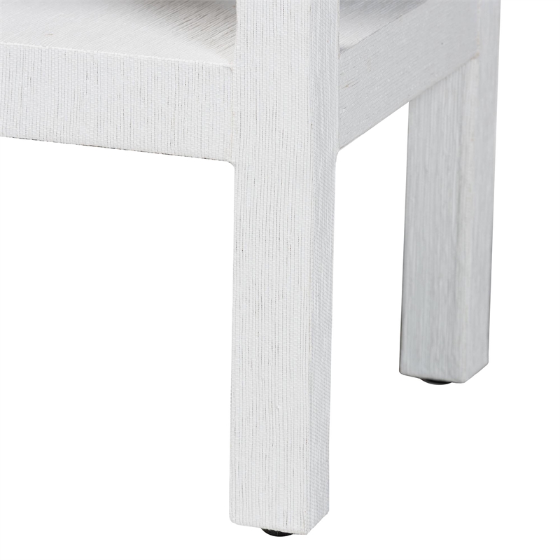 bali & pari Nolan Natural Grasscloth Console Table Two-Tier Entryway Table