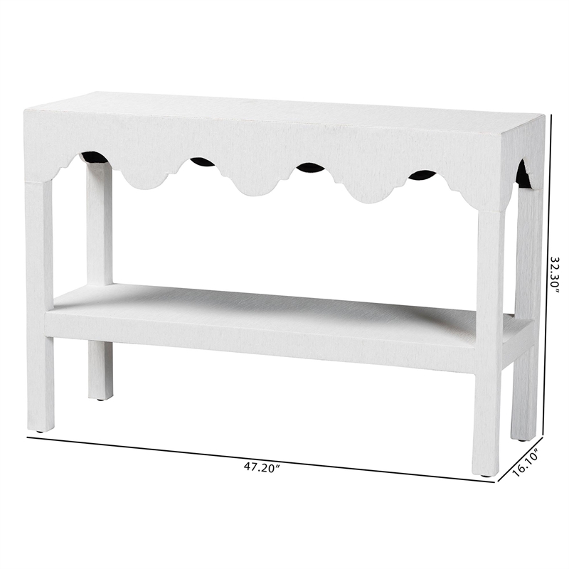 bali & pari Nolan Natural Grasscloth Console Table Two-Tier Entryway Table