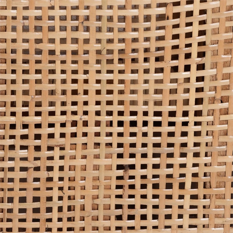 bali & pari Edda Natural Rattan Sofa with Upholstered Cushions Coastal Style