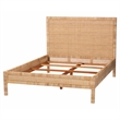 bali & pari Kalimantan Natural Rattan Bed Coastal Boho Style Queen